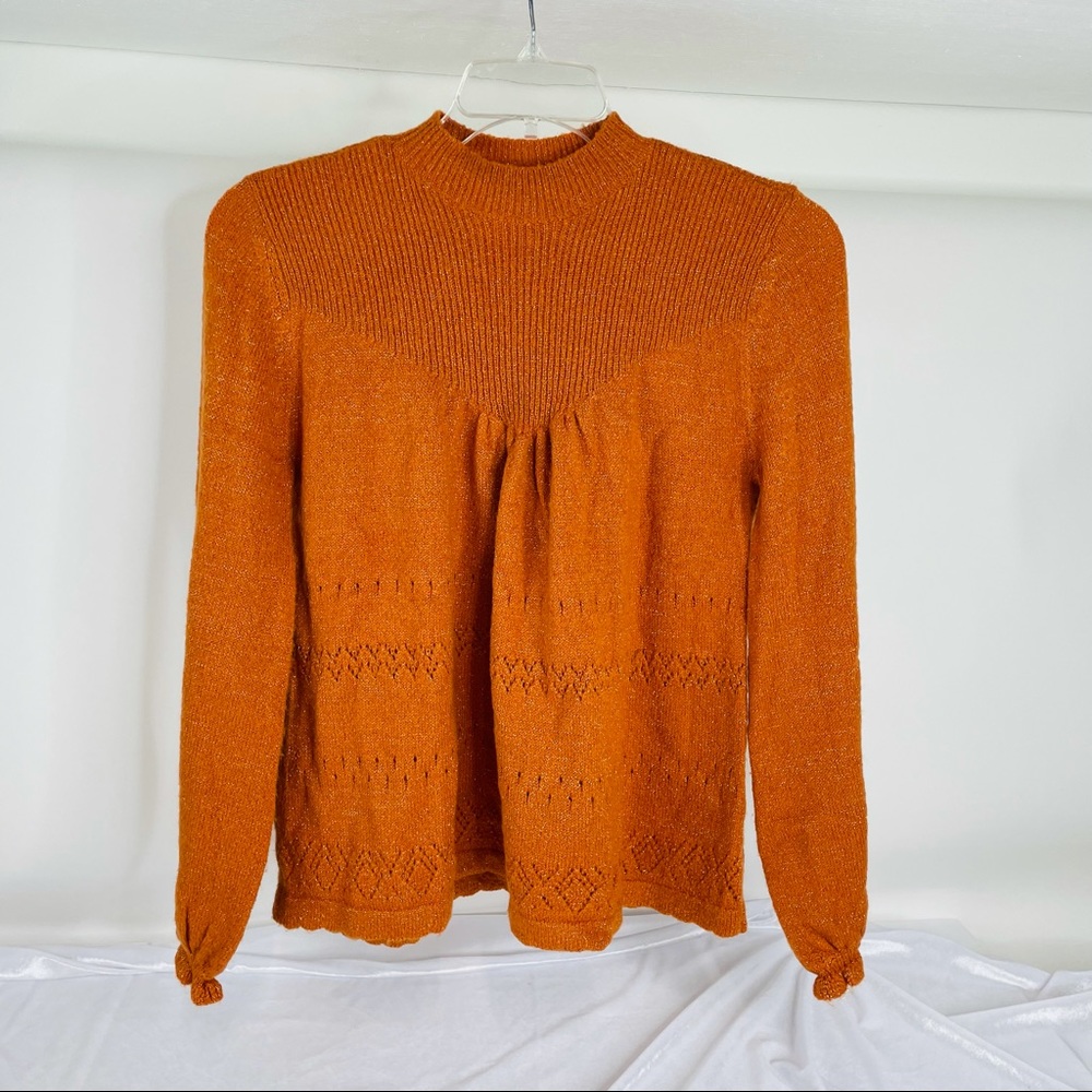Lauren Conrad Orange Long Sleeve Sweater Size M